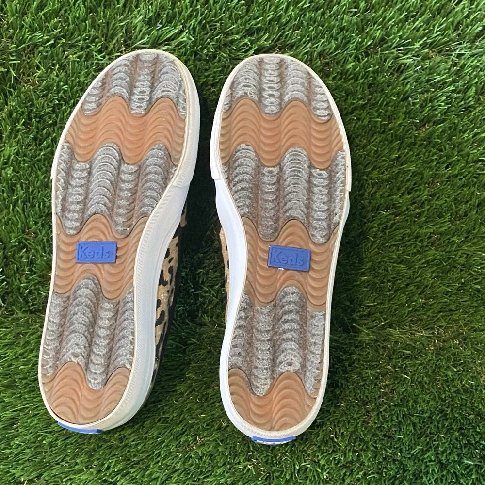 KEDS Dream Foam Double Decker Slip‎ On Leopard Print Shoes, Women's Size 6.5